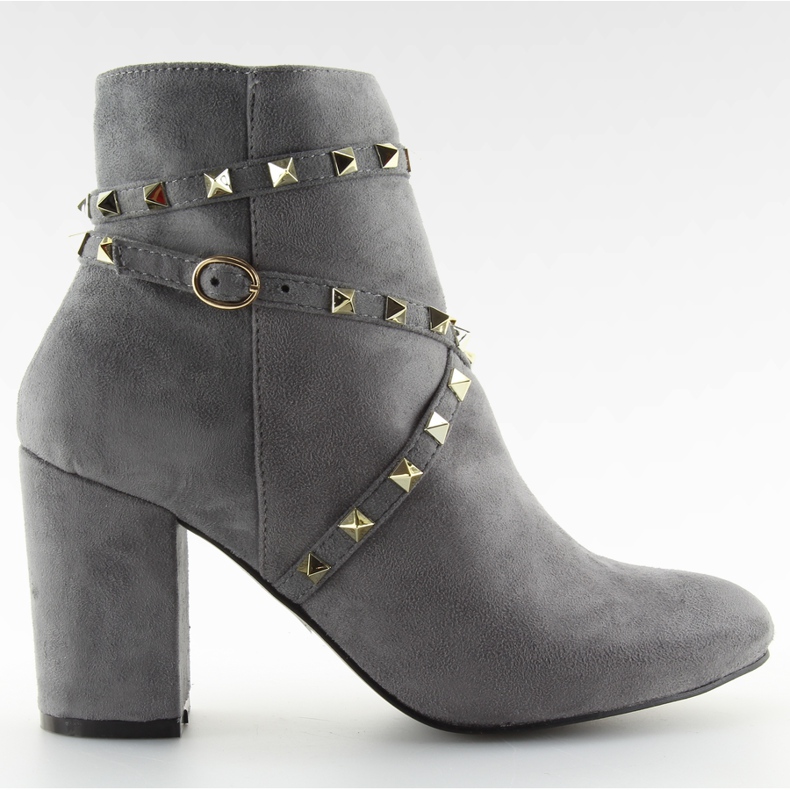 Gris Tacones con tachuelas gris