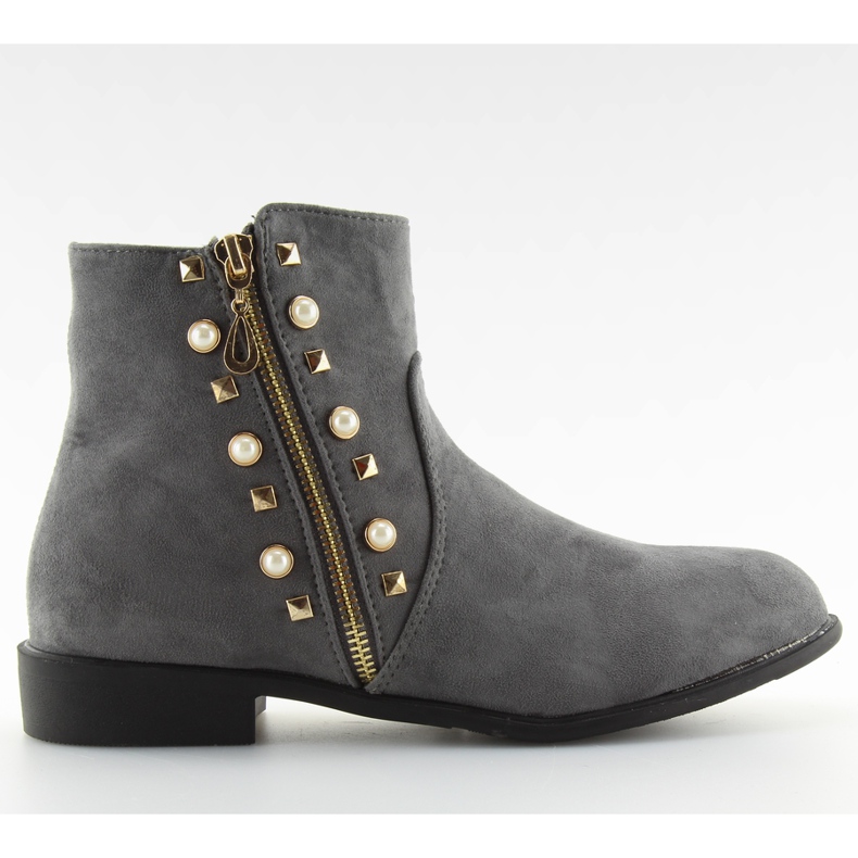 Botas con perlas grises 30708 gris