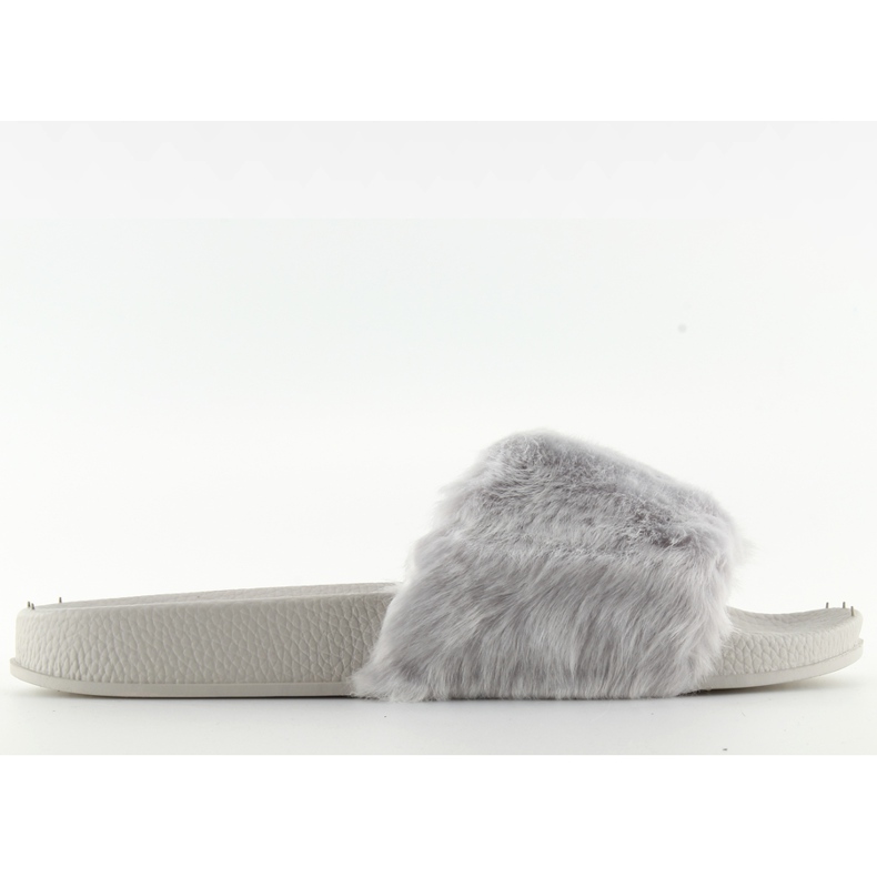 Pantuflas grises con pelo zy383-007-3 gris