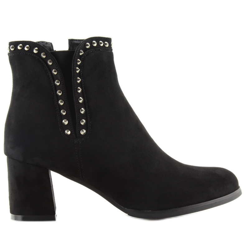 Botas negras negras en tacón alto negro Botas negras negras en tacón alto negro