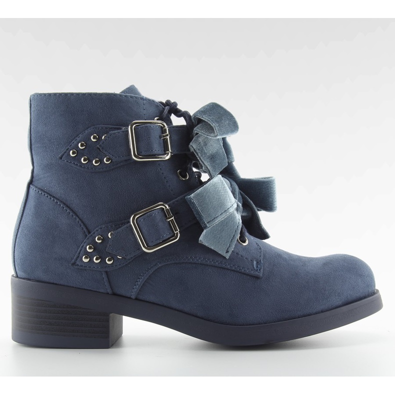 Botas de cordones con lazos azul marino Botas de cordones con lazos azul marino