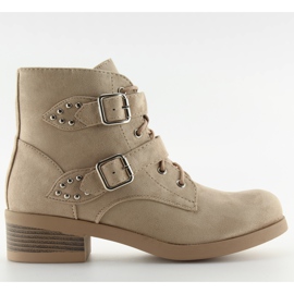Botas con cordones y lazos beige beige