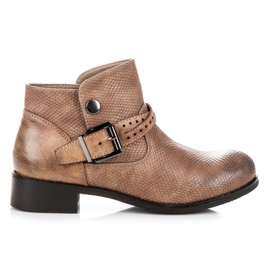 Botas bajas con estampado marrón