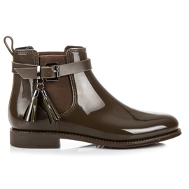 Ideal Shoes Botas de agua con flecos verde