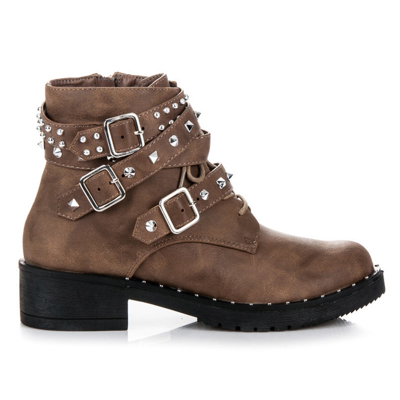 Cink Me Trabajadores bajos con tachuelas marrón