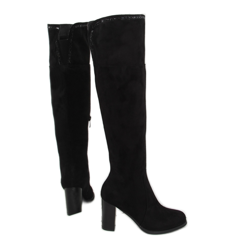 Botines negros tacón w32-1 negro