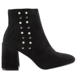 Botas negras con perlas LL205 negro
