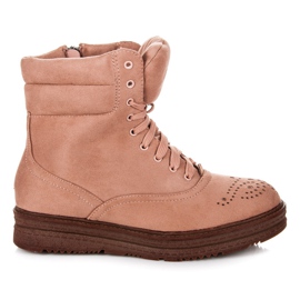 Vices Botas con cordones en la plataforma rosado