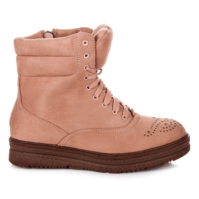 Vices Botas con cordones en la plataforma rosado