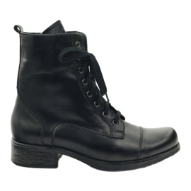 Botas de piel con cremallera Angello 2060 negro