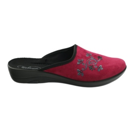Zapatos mujer befado 552D004 pantuflas burdeos rojo multicolor
