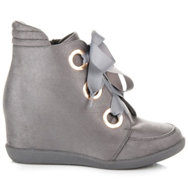 Kylie Botines con lazo gris