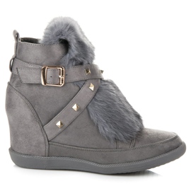 Kylie Zapatillas con piel gris