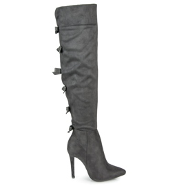 Vices Botas mosqueteras con lazos gris Vices Botas mosqueteras con lazos gris