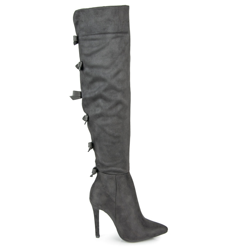 Vices Botas mosqueteras con lazos gris