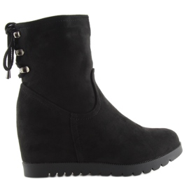 Botas Negras Con Cuñas Black Zh727 Black negro