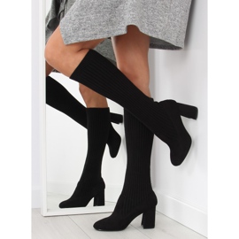 Botas calcetín negras caña negra negro