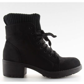 Negro Botas con cordones para mujer negro NC103 negro