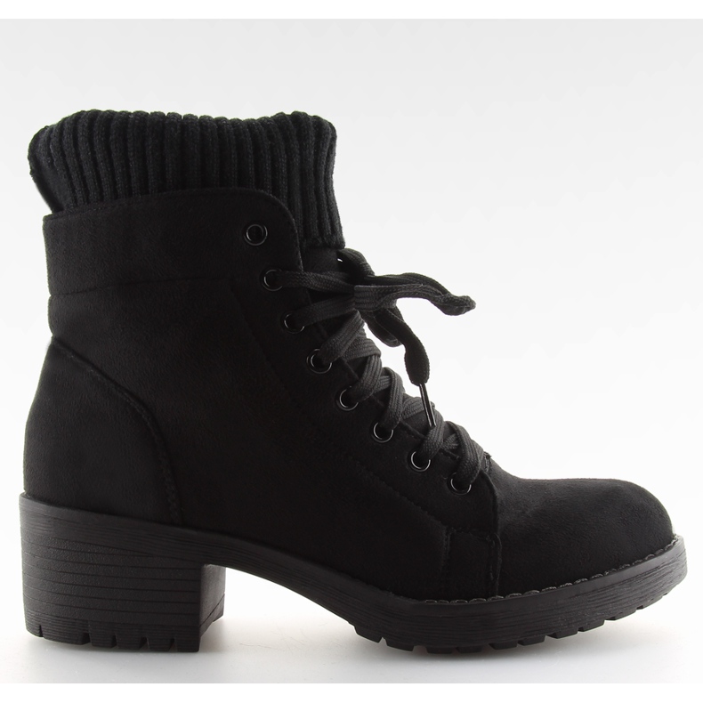 Negro Botas con cordones para mujer negro NC103 negro