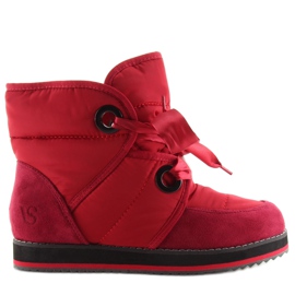 Botas de nieve rojas con cordones 9079 rojo