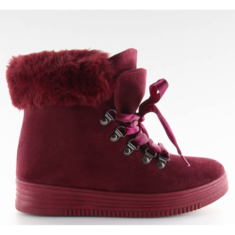 Botas de nieve para mujer burdeos 16-570 rojo vino negro