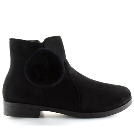 Botas de mujer negras con pompón X-15 negro Botas de mujer negras con pompón X-15 negro