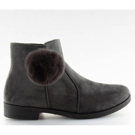 Gris X-15 botas de mujer grises con pompón
