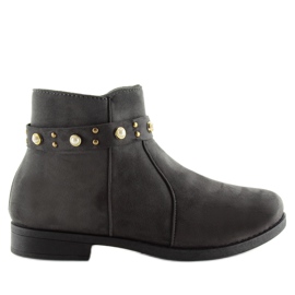 Gris X-19 Botines Chelsea grises con perlas