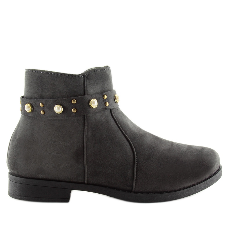 Gris X-19 Botines Chelsea grises con perlas