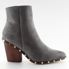 Botas con tacones de madera gris 9127 gris