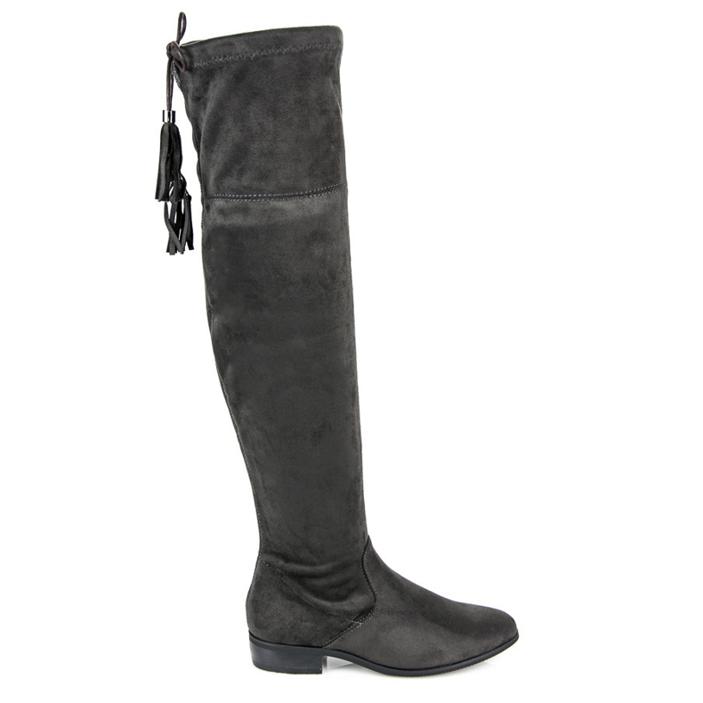 Yes Mile Botas mosqueteras con flecos gris Yes Mile Botas mosqueteras con flecos gris
