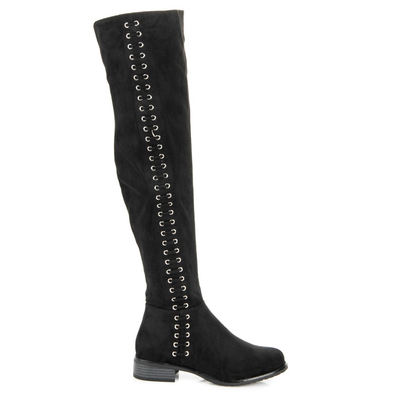 Ideal Shoes Botas con ribete decorativo negro