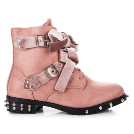 Vices Bolsos de ante con tachuelas rosa