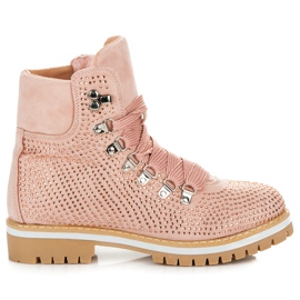 Vices Cazadoras con cordones anchos rosado