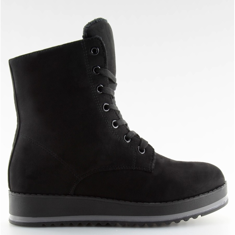 Botas negras con cordones para mujer H908 negro