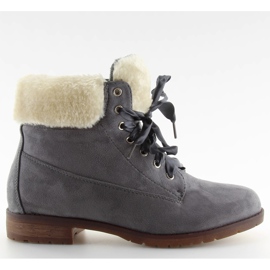 Botas grises de mujer con cordones NC87 gris