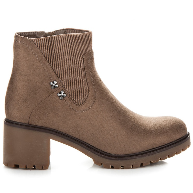 Milaya Botas en un poste ancho marrón Milaya Botas en un poste ancho marrón