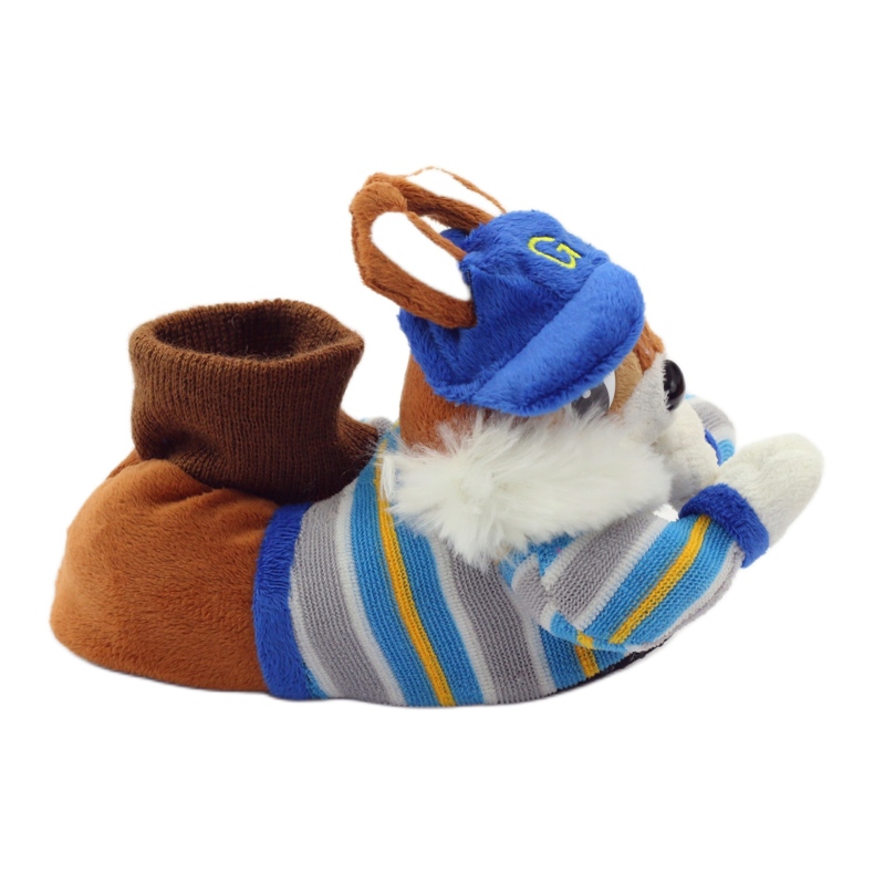 American Club Pantuflas cálidas para mascotas con ardilla americana azul marrón