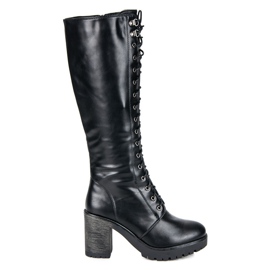 Seastar Botas con cordones en la plataforma negro