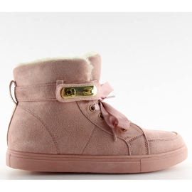 Zapatillas de deporte mujer con aislamiento rosa rosa.