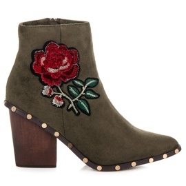 Vices Botas Con Flor Bordada verde