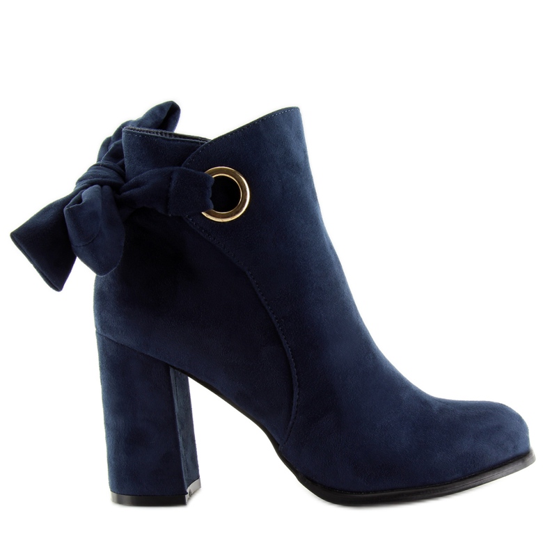 Botas Azul Marino Con Tacón Ybs1612 Azul