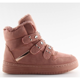 Zapatillas de tobillo rosadas con aislamiento.