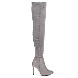 Marquiz Botas por encima de la rodilla gris