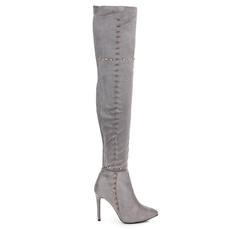 Marquiz Botas por encima de la rodilla gris