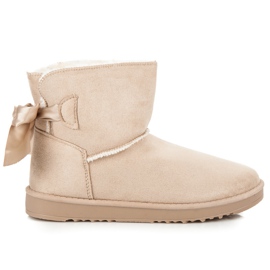 Botas de nieve con lazo marrón Botas de nieve con lazo marrón