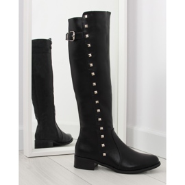 Botas de montar con tachuelas negras PE115P negro