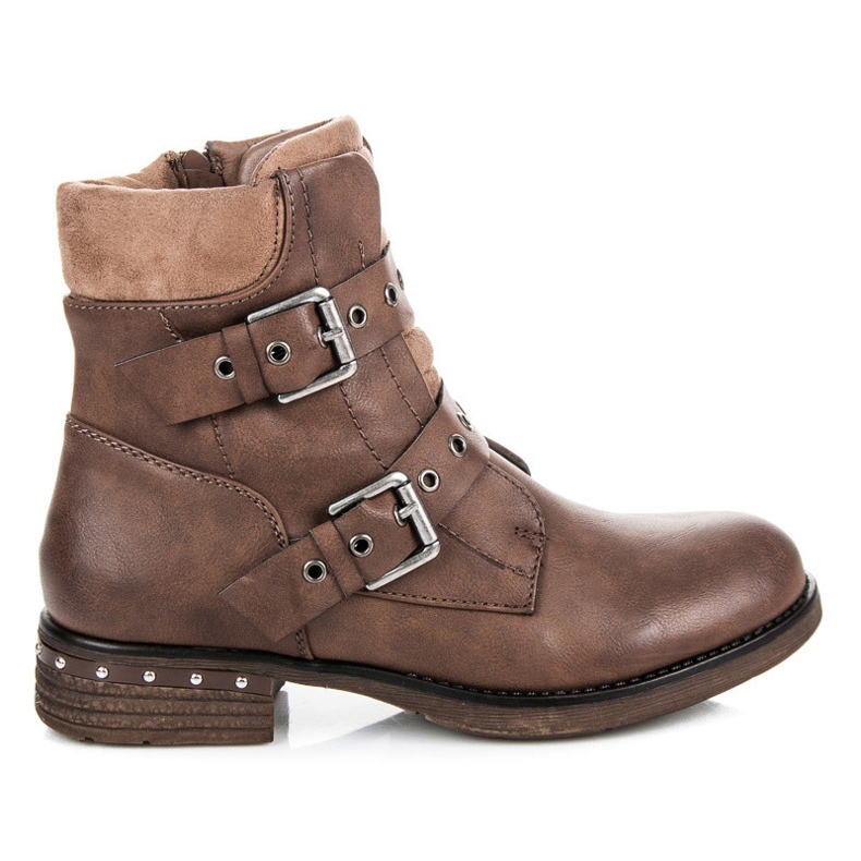 Kayla Botas de tacón plano marrón