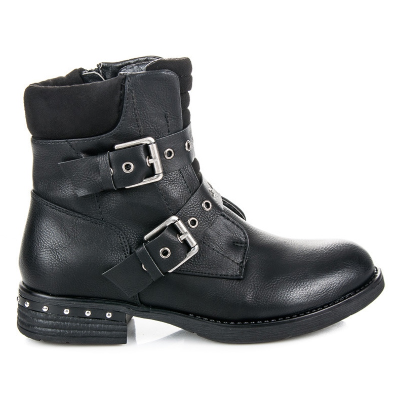 Kayla Botas de tacón plano negro