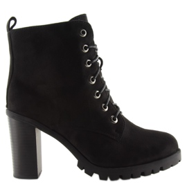Botines negros tacón W329 negro
